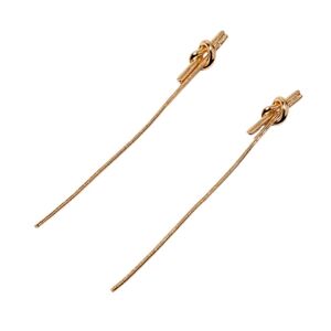 Claires Gold-tone Tie 3" Drop Earrings